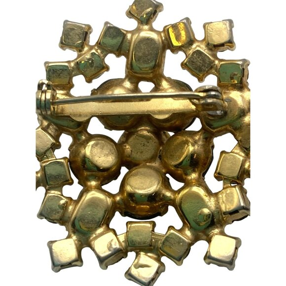 Vintage Aurora Borealis Brooch AB Red Blue Green Austrian MCM 1 3/4" GORGEOUS! - Picture 6 of 8